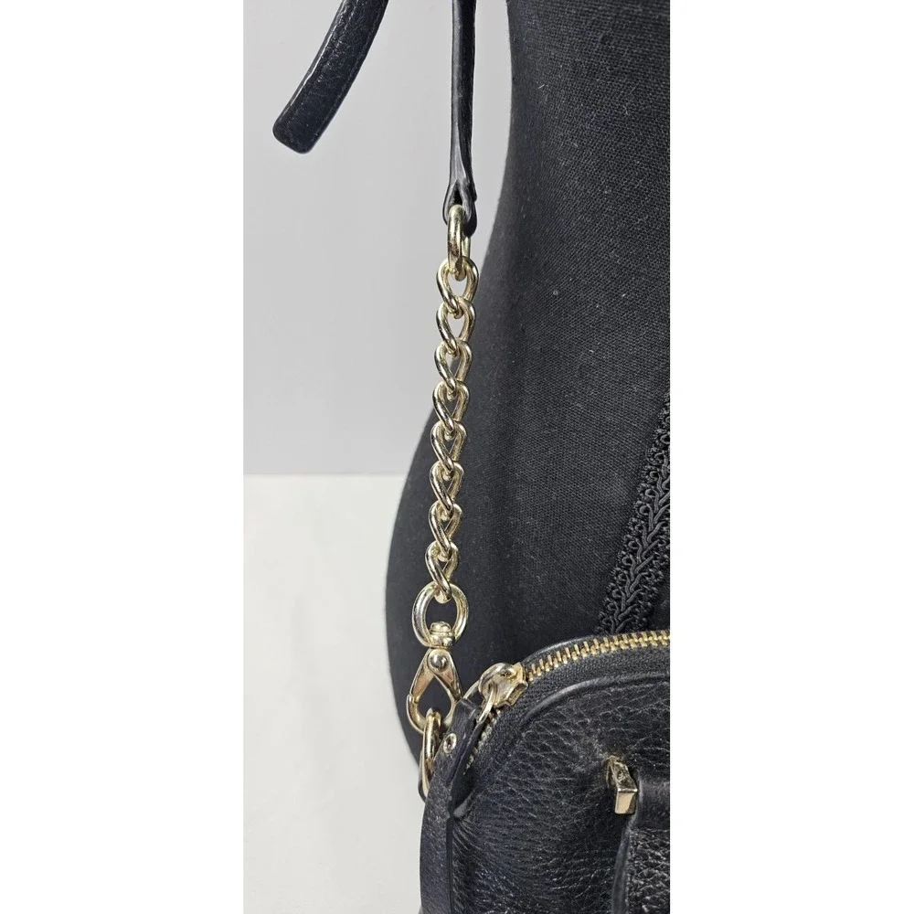 Kate Spade‎ New York Black Pebbled Leather Crossbody Satchel Gold Hardware